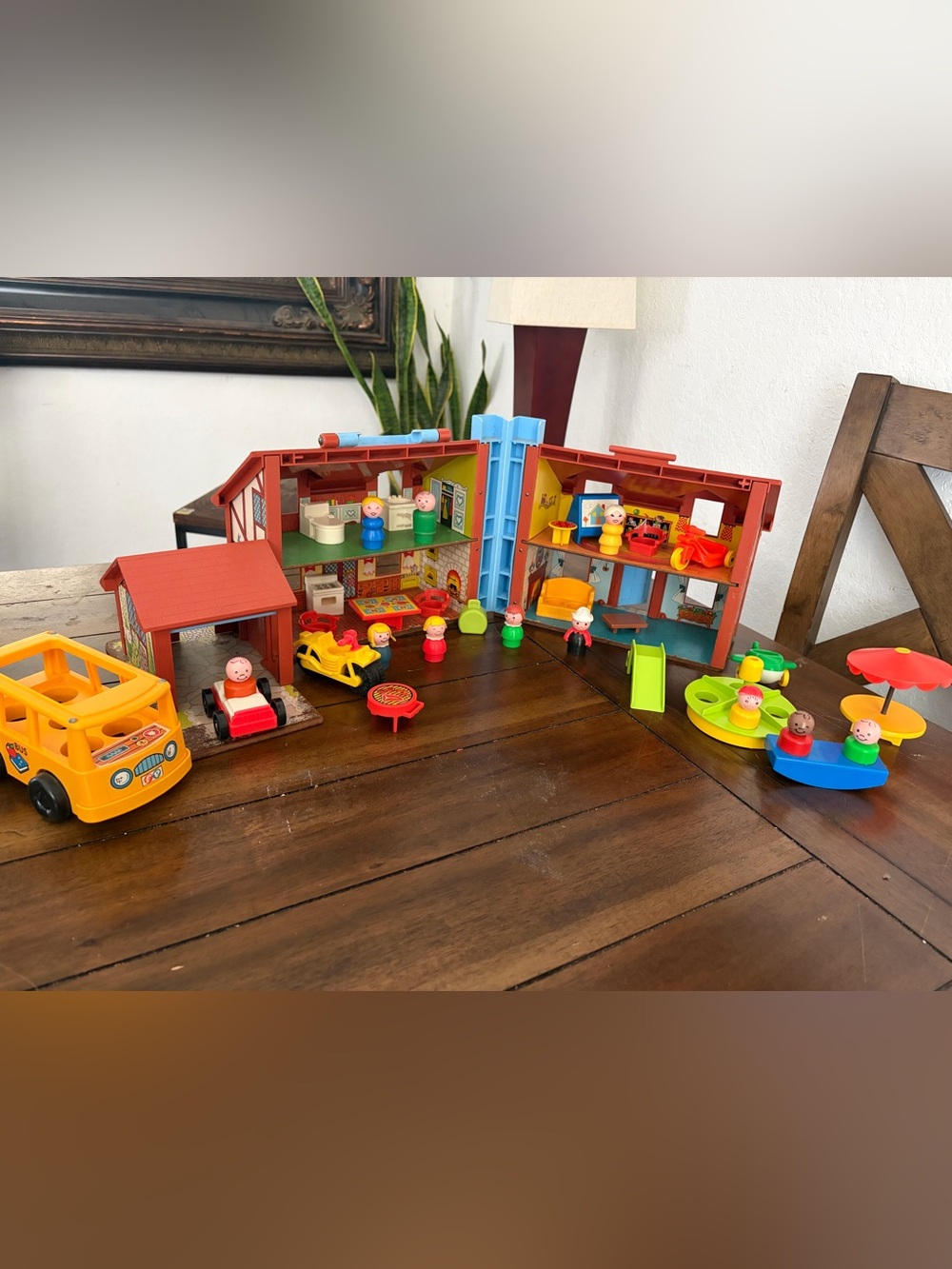 Vintage Fisher Price Little People Brown Tudor House